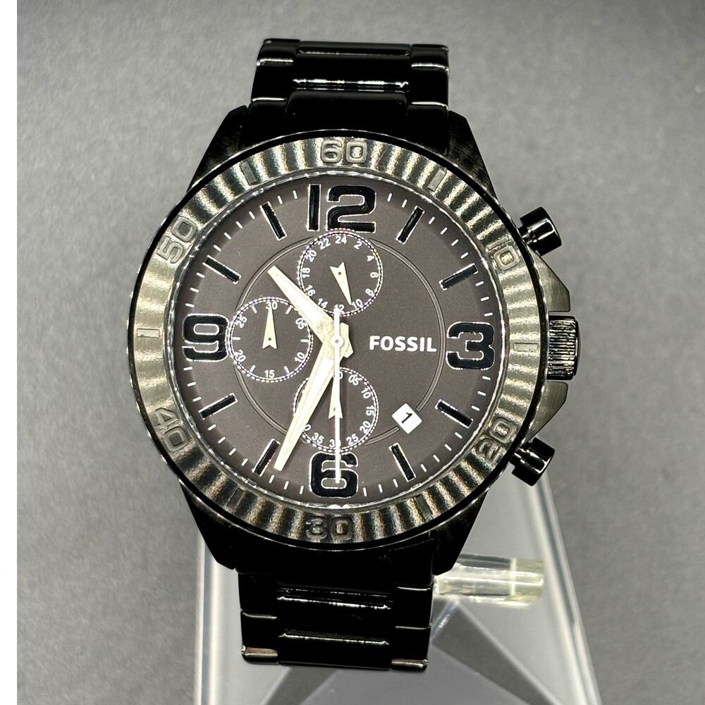 Fossil Dean FS4721 Gunmetal Chronograph Stainless Steel Watch 45mm
